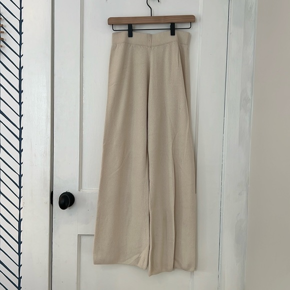Pants - Chic Cream Wide Leg Pants